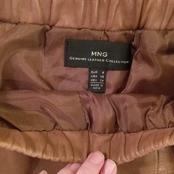 Mango Cognac Leather Skirt - Picture 4 of 4